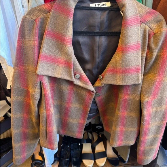 Chloe Plaid Jacket - Brown and red - Picture 2 of 4